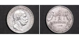 2 Korona Австро-Венгрия (1867-1918) Серебро Франц Иосиф I (1830 - 1916)