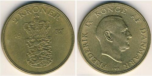 2 Krone Danimarca Alluminio/Bronzo 