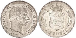 2 Krone Danemark Argent 