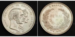 2 Krone Danemark Argent Christian IX de Danemark (1818-1906)