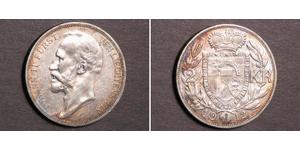 2 Krone Liechtenstein (1719 - ) Argent Johann II, Prince of Liechtenstein (1840-1929)