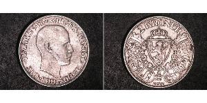 2 Krone Norvège (1905 - ) Argent Haakon VII de Norvège (1872 - 1957)