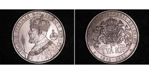 2 Krone Suède Argent Oscar II de Suède (1829-1907)