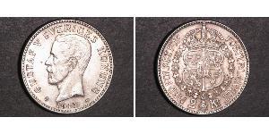 2 Krone Suède Argent Gustave V de Suède (1858 - 1950)