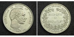 2 Krone Danimarca Argento Cristiano IX di Danimarca (1818-1906)