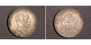 2 Krone Norvegia (1905 - ) Argento Haakon VII di Norvegia (1872 - 1957)