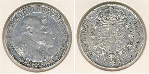 2 Krone Svezia Argento Oscar II di Svezia (1829-1907)