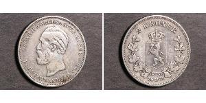 2 Krone United Kingdoms of Sweden and Norway (1814-1905) Argento Oscar II di Svezia (1829-1907)