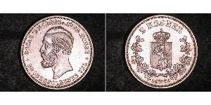 2 Krone United Kingdoms of Sweden and Norway (1814-1905) Argento Oscar II di Svezia (1829-1907)