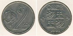 2 Krone Czechoslovakia (1918-1992) Copper/Nickel 
