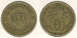 2 Krone Danemark Laiton 