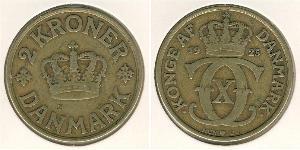 2 Krone Danimarca Ottone 