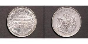 2 Krone Noruega Plata Haakon VII de Noruega (1872 - 1957)