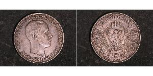 2 Krone Noruega (1905 - ) Plata Haakon VII de Noruega (1872 - 1957)