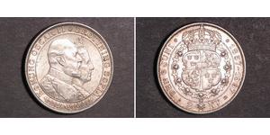 2 Krone Suecia Plata Óscar II de Suecia (1829-1907)