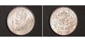 2 Krone Suecia Plata Óscar II de Suecia (1829-1907)