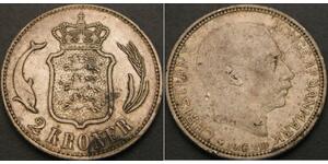 2 Krone Dänemark Silber 