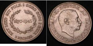 2 Krone Dänemark Silber Christian X. (1870 - 1947)