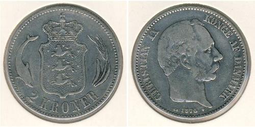 2 Krone Dänemark Silber 