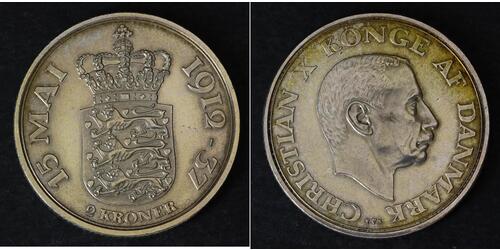 2 Krone Dänemark Silber 