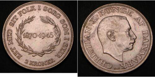 2 Krone Dänemark Silber Christian X. (1870 - 1947)
