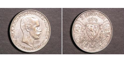 2 Krone Kongeriket Norge (1905 - ) Silber Haakon VII. (1872 - 1957)