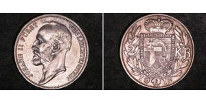 2 Krone Liechtenstein (1719 - ) Silber Johann II, Prince of Liechtenstein (1840-1929)