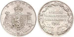 2 Krone Norwegen Silber Haakon VII. (1872 - 1957)