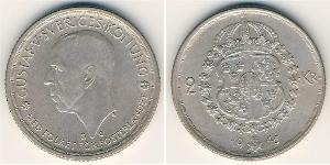 2 Krone Schweden Silber Gustav V. (Schweden) (1858 - 1950)