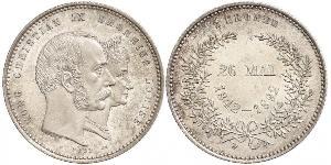 2 Krone Denmark Silver Christian IX of Denmark (1818-1906)
