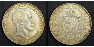 2 Krone Kingdom of Norway (1905 - ) Silver Haakon VII of Norway (1872 - 1957)
