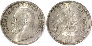 2 Krone Sweden Silver Oscar II of Sweden (1829-1907)