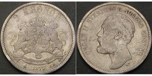 2 Krone Sweden Silver Oscar II of Sweden (1829-1907)