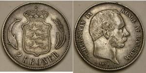 2 Krone 丹麦 銀 