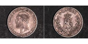 2 Krone 瑞典－挪威联盟 (1814 - 1905) 銀 奧斯卡二世 (1829-1907)