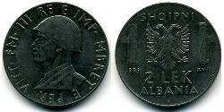 2 Lek Albanian Kingdom (1939-1943) Stainless steel Victor Emmanuel III of Italy (1869 - 1947)