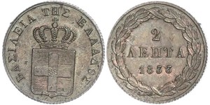 2 Lepta Königreich Griechenland (1832-1924) Kupfer Otto (Griechenland) (1815 - 1867)