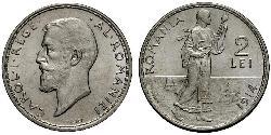 2 Leu Regno di Romania (1881-1947) Argento Carlo I di Romania (1839 - 1914)