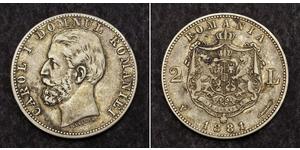 2 Leu Reino de Rumanía (1881-1947) Plata Carlos I de Rumania (1839 - 1914)