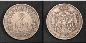 2 Leu Kingdom of Romania (1881-1947) Silver 