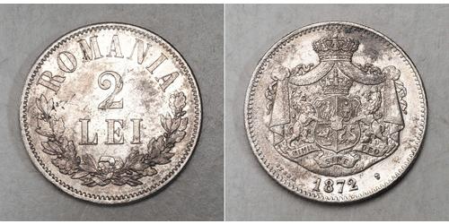 2 Leu Kingdom of Romania (1881-1947) Silver 
