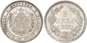 2 Lev 保加利亚大公国 (1878 - 1908) 銀 亞歷山大一世 (保加利亞)