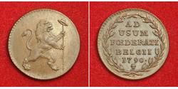 2 Liard Bélgica Cobre 