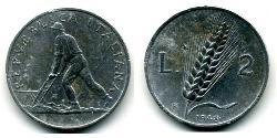 2 Lira Italien Aluminium 