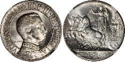 2 Lira Kingdom of Italy (1861-1946) Argento Vittorio Emanuele III (1869 - 1947)