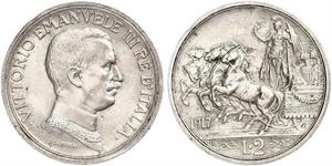 2 Lira Kingdom of Italy (1861-1946) Argento Vittorio Emanuele III (1869 - 1947)