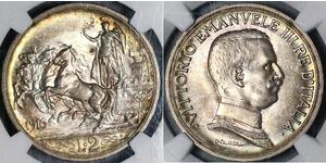 2 Lira Kingdom of Italy (1861-1946) Argento Vittorio Emanuele III (1869 - 1947)