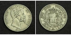 2 Lira Kingdom of Italy (1861-1946) Plata Umberto I (1844-1900)