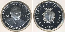 2 Lira Malta (1964 - ) Plata 