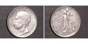 2 Lira Kingdom of Italy (1861-1946) Platino/Plata Víctor Manuel III de Italia (1869 - 1947)